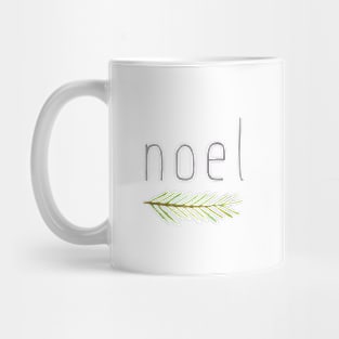 Merry Christmas Noel with Spruce Branch Mug